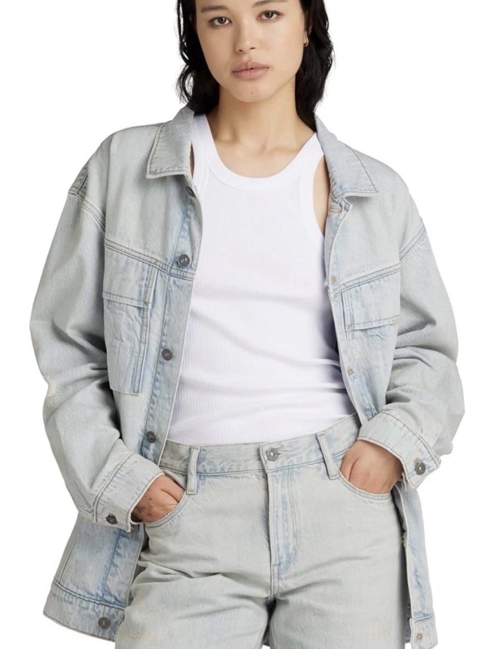 G-Star RAW Oversized Denim Jacket NWT M Vintage Akoya Blue